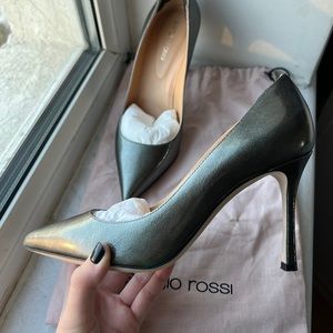 Sergio Rossi Metallic Leather Pumps